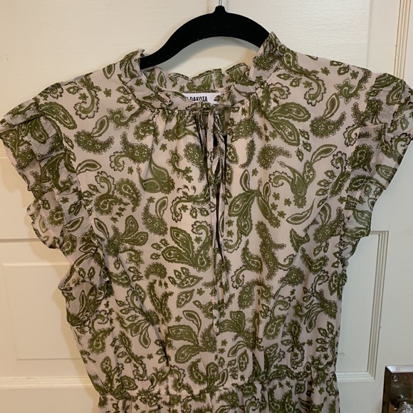 BB Dakota by Steve Madden Endless Scroll Maxi Dress in Alabaster Sz M - Picture 8 of 12